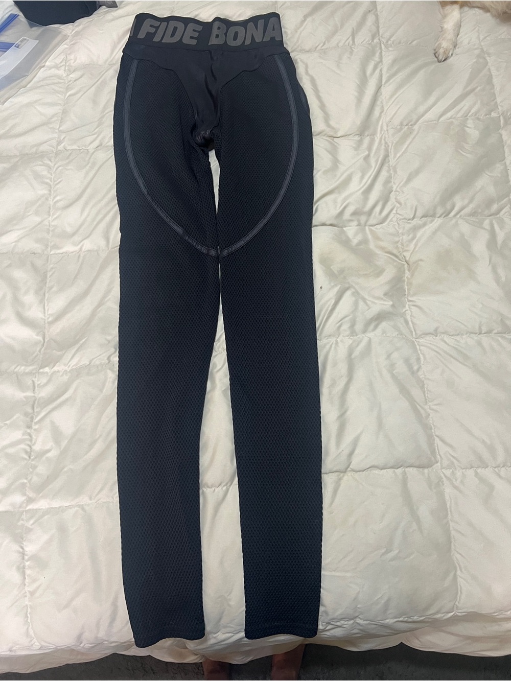 Fila Black Textured Kids Leggings with Branded Waistband